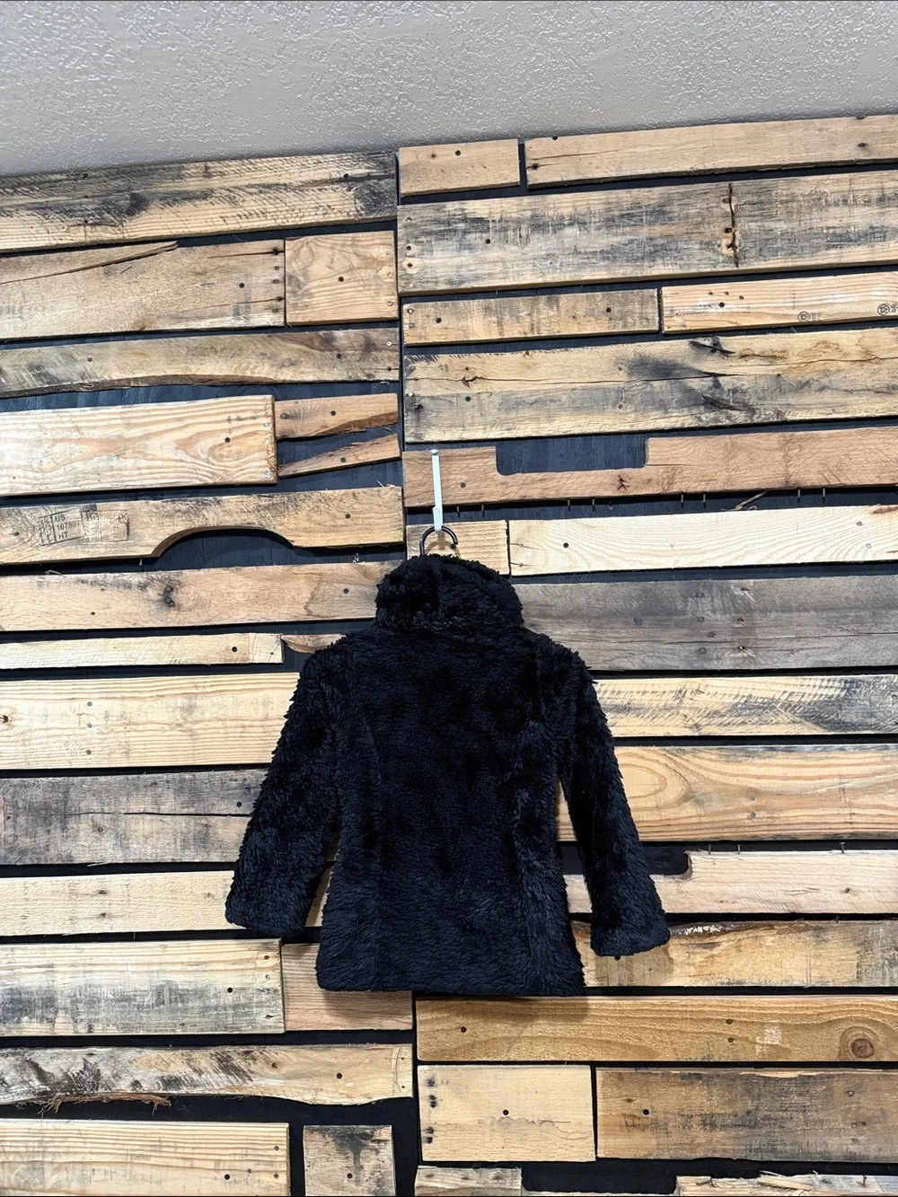 Patagonia Pelage Black Faux Fur Jacket Girls XS (5-6) Cozy Warm Fluffy Soft